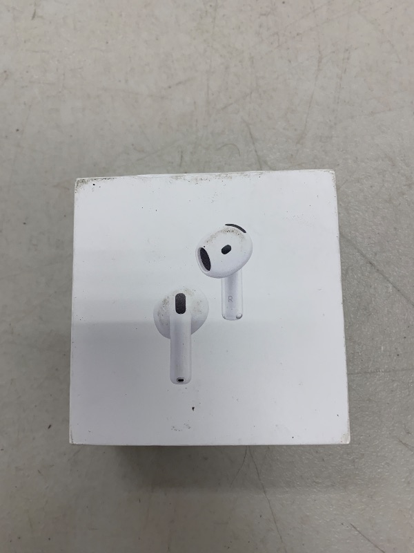 Photo 1 of Apple AirPods 4 Wireless Earbuds, Bluetooth Headphones, with Active Noise Cancellation, Adaptive Audio, Transparency Mode, Personalized Spatial Audio, USB-C Charging Case, Wireless Charging, H2 Chip
