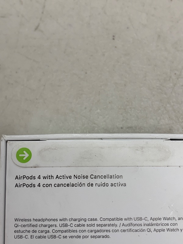Photo 1 of Apple AirPods 4 Wireless Earbuds, Bluetooth Headphones, with Active Noise Cancellation, Adaptive Audio, Transparency Mode, Personalized Spatial Audio, USB-C Charging Case, Wireless Charging, H2 Chip