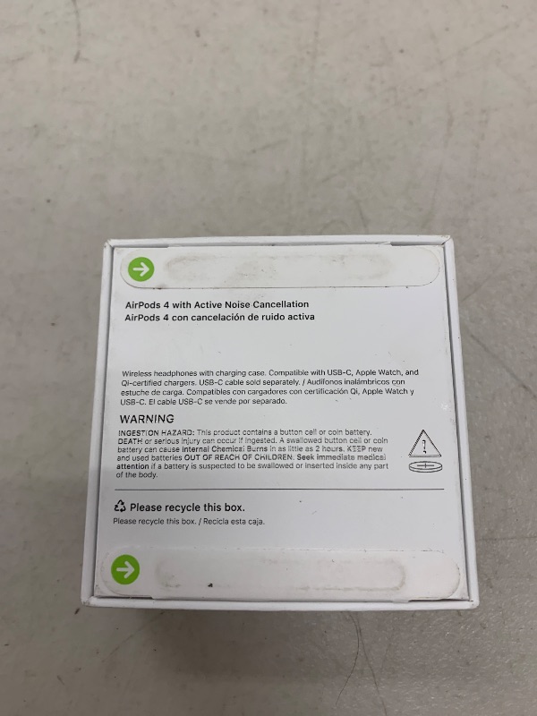 Photo 1 of Apple AirPods 4 Wireless Earbuds, Bluetooth Headphones, with Active Noise Cancellation, Adaptive Audio, Transparency Mode, Personalized Spatial Audio, USB-C Charging Case, Wireless Charging, H2 Chip