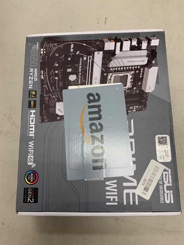 Photo 1 of ASUS Prime B650-PLUS WiFi AMD B650 AM5 Ryzen™ Desktop 9000 8000 & 7000 ATX Motherboard, DDR5, PCIe 5.0 M.2, 2.5Gb LAN, WiFi 6E, HDMI™, SATA 6 Gbps, USB Type-C®, BIOS Flashback™, Thunderbolt™ 4 Header