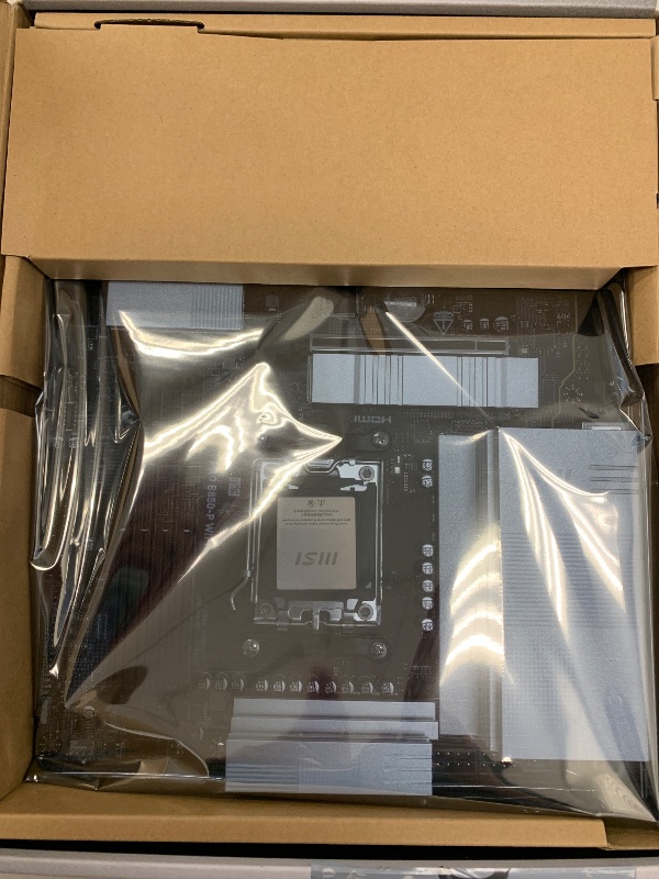 Photo 1 of MSI PRO B850-P WiFi Motherboard, ATX - Supports AMD Ryzen 9000/8000 / 7000 Processors, AM5 - DDR5 Memory Boost (8200+ MT/s OC), PCIe 5.0 x16 & 4.0 x16, M.2 Gen5, Wi-Fi 7, 5G LAN