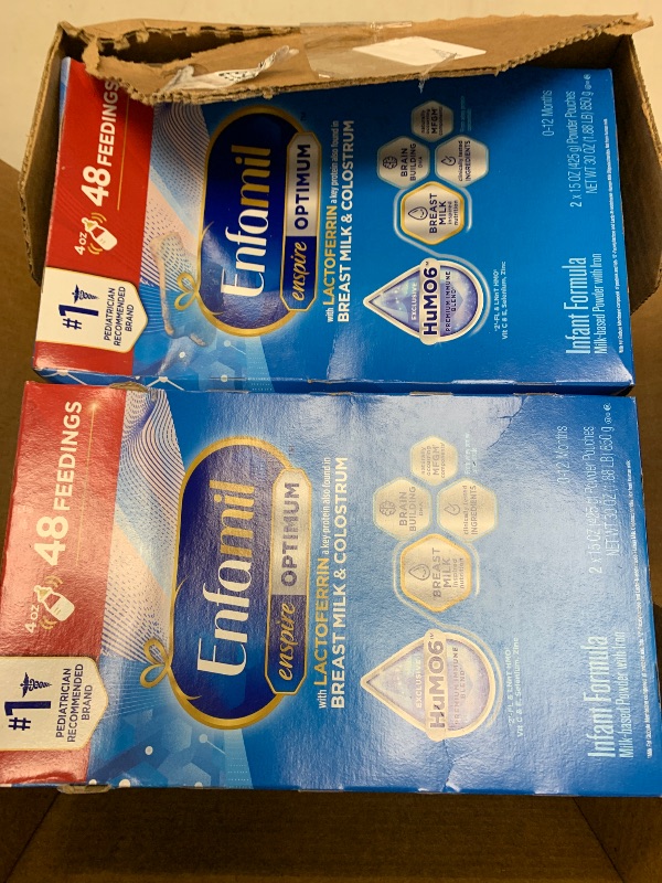 Photo 1 of Enfamil Optimum Baby Formula, Our Closest Formula to Breast Milk, Immune-Supporting Lactoferrin also found in Breast Milk, Brain-Building DHA, 30 Oz, Pack of 4