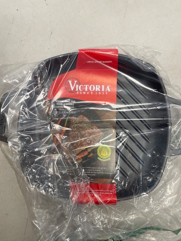 Photo 1 of Victoria Rectangular Cast Iron Griddle. Seasoned with 100% Kosher Certified Non-GMO Flaxseed Oil