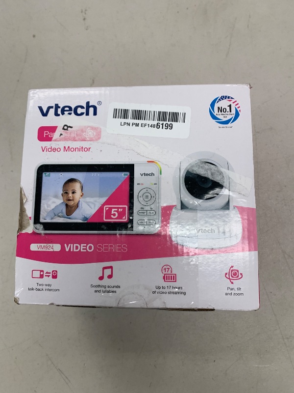 Photo 1 of VTech VM924 Remote Pan-Tilt-Zoom Video Baby Monitor, 5" LCD Screen, Up to 17 Hrs Video Streaming, Night Vision, Up to 1000ft Range, Soothing Sounds, 2-Way Talk, Temperature Sensor,Secured Transmission