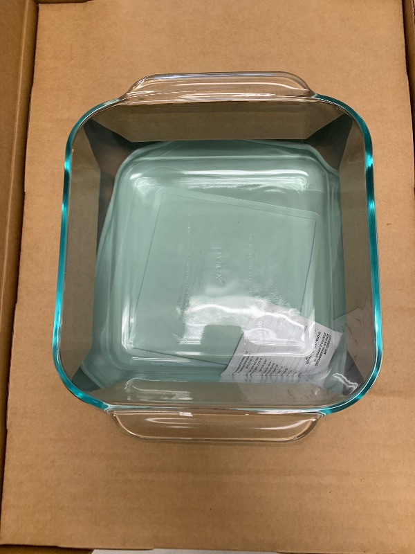 Photo 1 of Pyrex Deep Glass Baking Dish with Plastic Lid, Deep Casserole Dish, Glass Food Container, Oven, Freezer and Microwave Safe, Clear Container, 8x8
