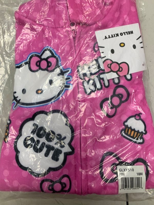 Photo 1 of Hello Kitty Girls Zip Up Hooded Sweatshirt for Infant, Toddler and Little Kids Hot Pink 18M
