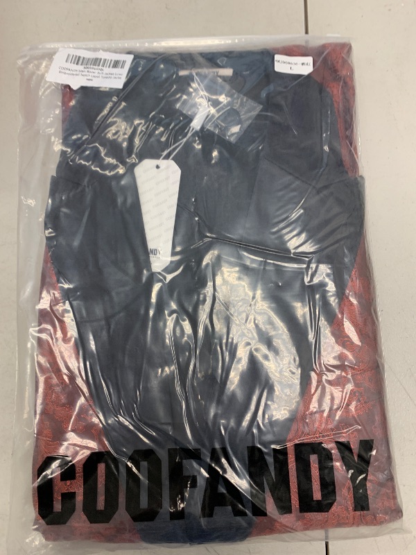 Photo 1 of COOFANDY Men Floral Blazer Dinner Wedding Tuxedo Jacket Jacquard Slim Fit Suit Wine Red SIZE LARGE