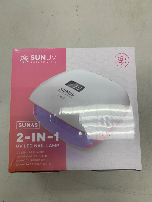 Photo 1 of SUNUV LED UV Nail Light, 48W UV Lamp for Gel Nails Polish with 4 Timer Settings, LCD Display Removable Base, SUN4S Pink