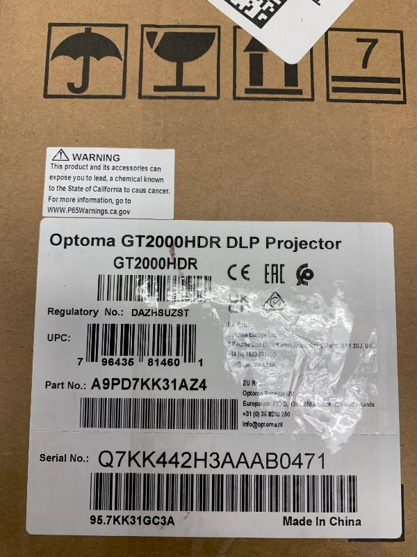 Photo 1 of Optoma GT2000HDR Ultra-Compact Short Throw Full HD Home Laser Projector