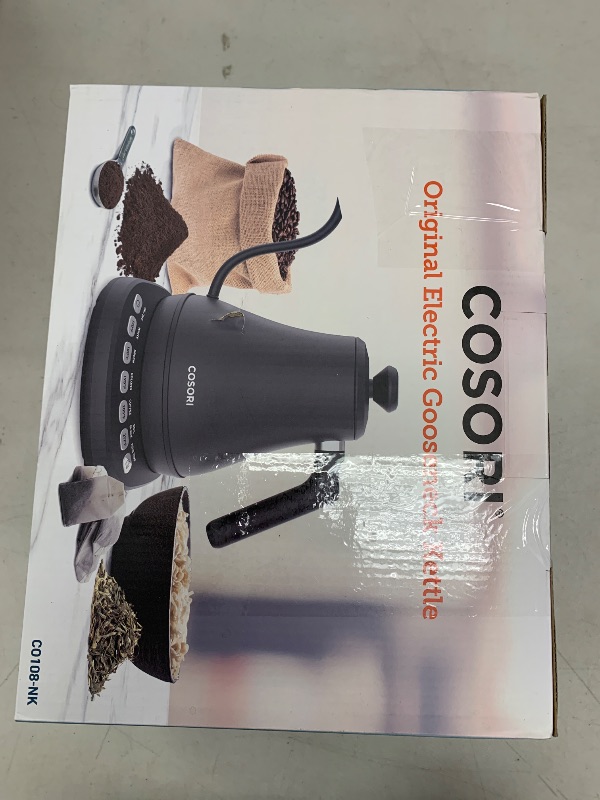 Photo 1 of COSORI Electric Gooseneck Kettle with 5 Temperature Control Presets, Pour Over Kettle for Coffee & Tea, Hot Water Boiler, 100% Stainless Steel Inner Lid & Bottom, 1200W/0.8L