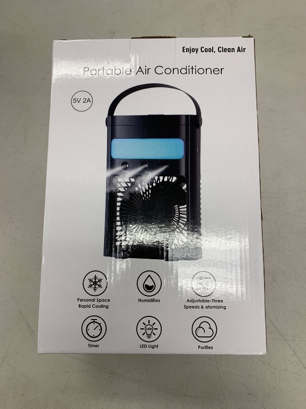 Photo 1 of Portable Air Conditioners Upgraded Evaporative Air Cooler Fan with 3 Cool Mist & Speeds, 7 LED Ligh & 2-4H Timer Cold AC 700ML Personal Mini Air Conditioner Air Coolers for Car Home Office