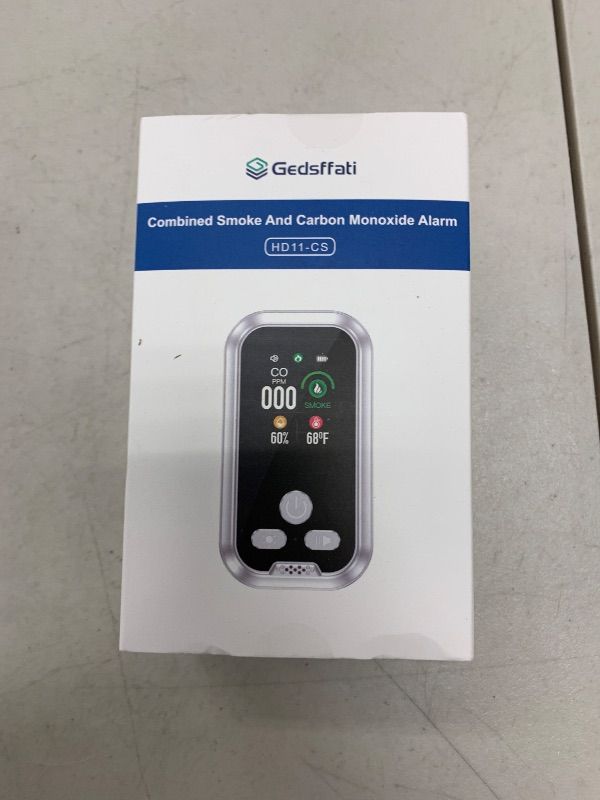 Photo 1 of Gedsffati 5IN1 1 Pack Plug in Carbon Monoxide Detector & Smoke & Combustible Natural Gas Alarm Combination Builti-in Backup Battery HD Screen [Smoke CO Gas Temp Humidity Sensor] for Home RV (Black)