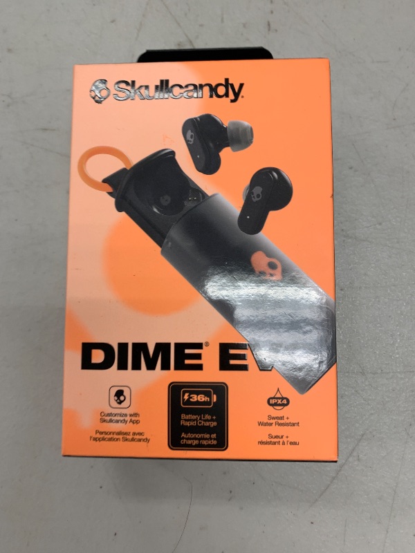 Photo 1 of Skullcandy Dime Evo Wireless Earbuds, Bluetooth Headphones, Noise Isolating Fit, Up to 36 Hours Battery, Microphone for iPhone Android, Easy Carry with Clip-Anywhere Case - True Black