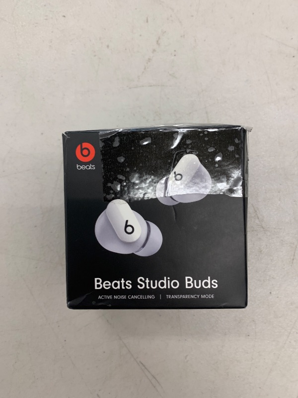 Photo 1 of Beats Studio Buds - True Wireless Noise Cancelling Earbuds - Compatible with Apple & Android, Built-in Microphone, IPX4 Rating, Sweat Resistant Earphones, Class 1 Bluetooth Headphones - White