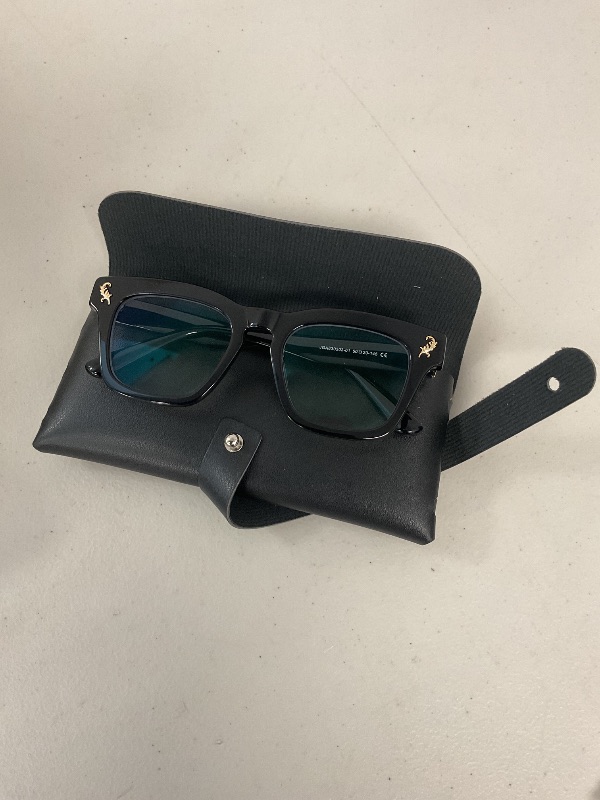 Photo 1 of Zeelool Blue Light Glasses for Men Classic Square Non Prescription Eyeglasses Black Fashion Designer Eyewear Glasses Anti Eyestrain & UV JGA830303-01B
