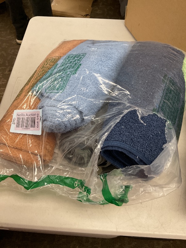 Photo 1 of SEE PICTURES,,,,,,,SEMAXE 6 Pack Bath Towel Set100% Cotton Bathroom Towels with Nano-Bio Lifecycle Labels, Soft & Absorbent Towel, different color set 