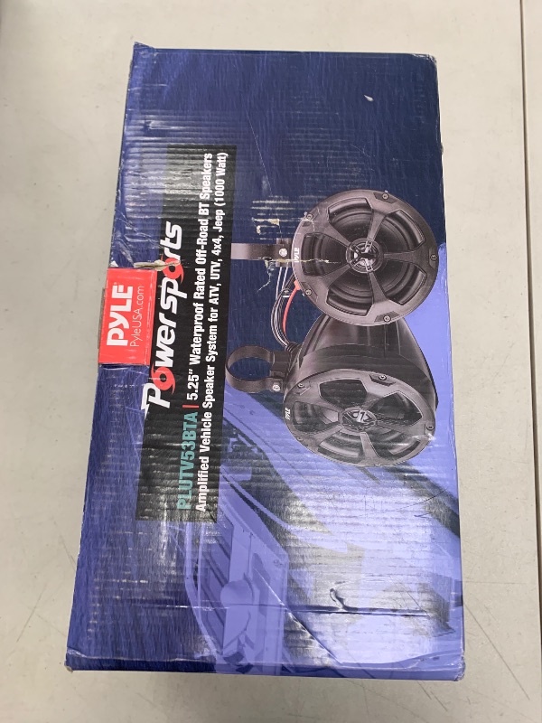 Photo 1 of Pyle 2-Way Waterproof Off Road Speakers 1000 Watts - 5.25" Active Passive Marine Grade Wakeboard Tower Speakers System, Full Range Outdoor Stereo Speaker for ATV/UTV Jeep Boat - Pyle PLUTV53BTA