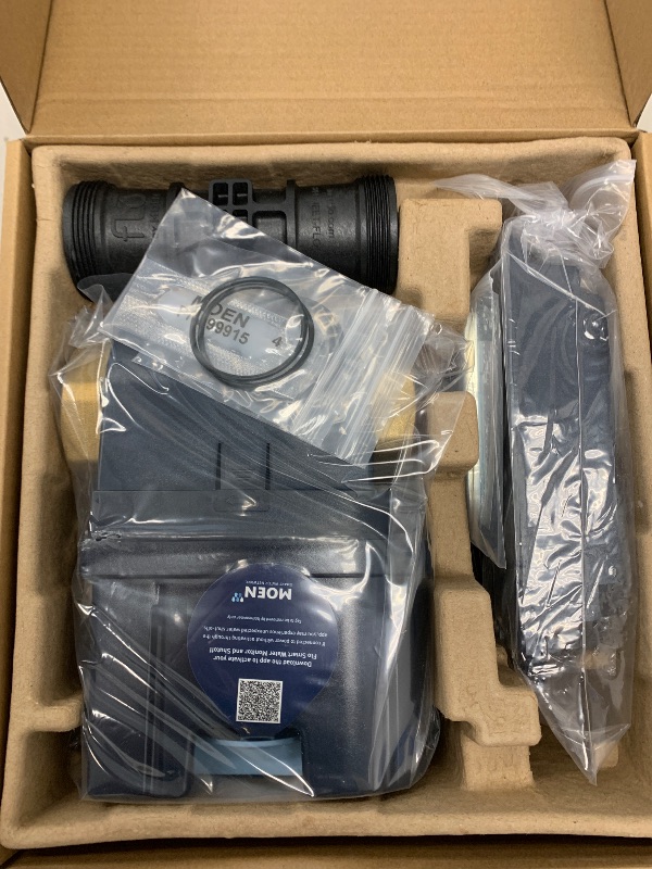 Photo 1 of Moen Flo Smart Water Monitor and Automatic Shutoff Sensor, Wi-Fi Connected Water Leak Detector for 1-1/4-Inch Diameter Pipe, 900-002