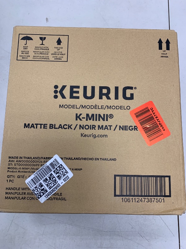 Photo 1 of Keurig K-Mini Single Serve K-Cup Pod Coffee Maker, 6 to 12oz Brew size, with Cord Storage, Perfect for Small Spaces, Black