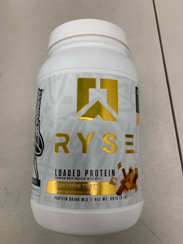 Photo 1 of RYSE Loaded Protein Powder - Cinnamon Toast - 25g Whey Protein Isolate & Concentrate with Prebiotic Fiber & MCTs - Low Carb, Low Sugar, Digestive-Friendly - 27 Servings / 2 lb Tub