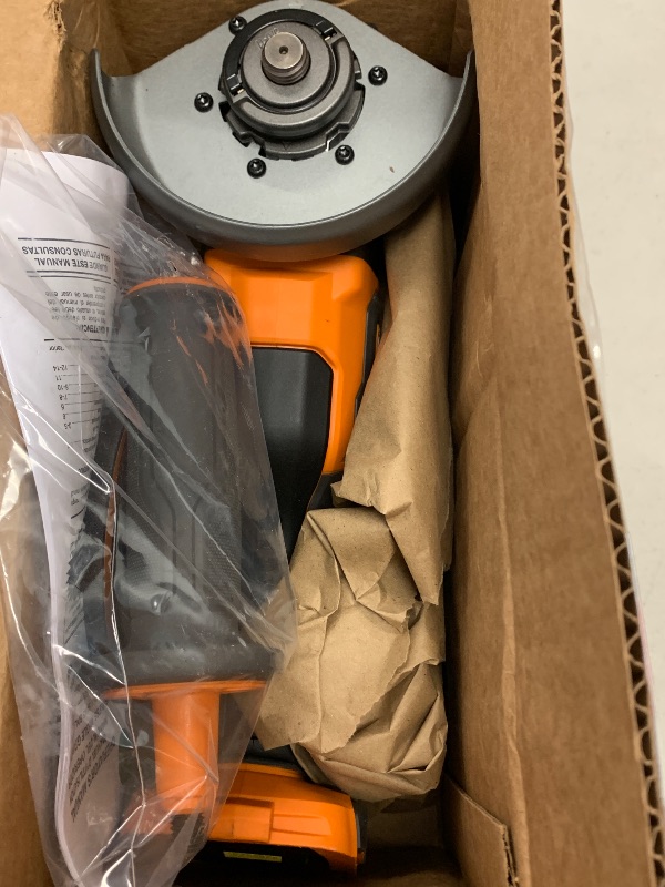 Photo 1 of RIDGID 18V Brushless Cordless 4-1/2 in. Paddle Switch Angle Grinder (Tool Only) (Renewed)