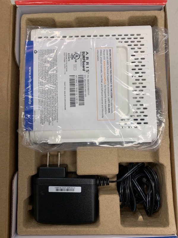 Photo 1 of ARRIS (SB8200) - Cable Modem - Fast DOCSIS 3.1 32x8 Gigabit Cable Modem , Approved for Comcast Xfinity, Cox, Charter Spectrum, & more | 1 Gbps Max Internet Speed, 4 OFDM Channels - (No Built-in Wifi)