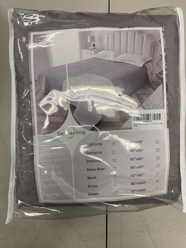 Photo 1 of Secfeeling Waterproof Dog Blanket, Anti-Slip Pet Couch Sofa Cover Washable Bed Furniture Protector for Hair Resistant-82x102,Lightgrey