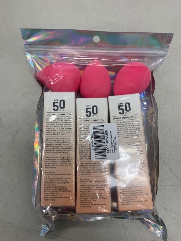 Photo 1 of 3PCS Color Changing Foundation Makeup with 3 Makeup Sponges,Flawless Full Coverage Foundation,Moisturizing Hydrating Liquid Color Matching Foundation Color Changing Makeup