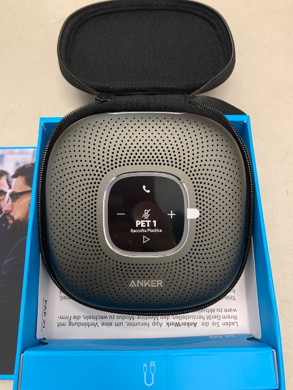Photo 1 of Anker PowerConf Speakerphone, Zoom Certified Conference Speaker with 6 Mics, 360° Enhanced Voice Pickup, 24H Call Time, Bluetooth 5.3, USB C, Compatible with Leading Platforms for Personal Workspaces