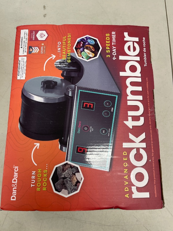 Photo 1 of Dan&Darci Advanced Professional Rock Tumbler Kit - with Digital 9-Day Polishing Timer & 3 Speed Settings - Turn Rough Rocks into Beautiful Gems : Great Science & STEM Geology Toy for Kids All Ages