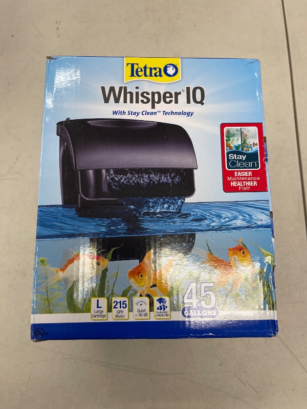 Photo 1 of Tetra Whisper IQ Power Filter 45 Gallons, 215 GPH, With Stay Clean Technology