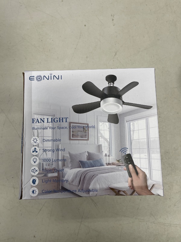 Photo 1 of Eonini 2-in-1 Socket Fan Light with Remote, Small Ceiling Fans with Lights, 3 Colors Dimmable LED Light Bulb Fan, 1000LM, Easy Install Screw-in E26 Base for Bedroom Kitchen Garage Living Room