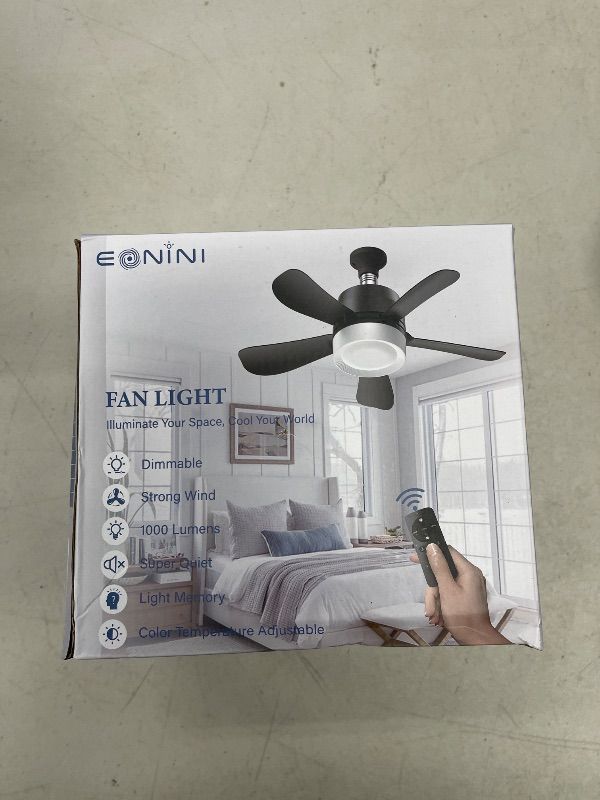 Photo 1 of Eonini 2-in-1 Socket Fan Light with Remote, Small Ceiling Fans with Lights, 3 Colors Dimmable LED Light Bulb Fan, 1000LM, Easy Install Screw-in E26 Base for Bedroom Kitchen Garage Living Room