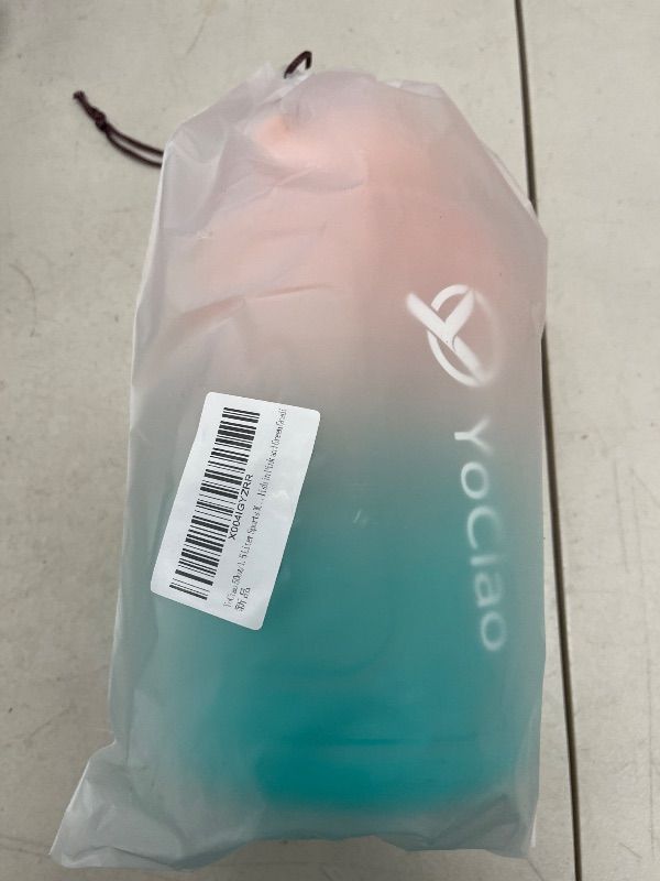 Photo 1 of YoCiao 50oz/1.5 Liter Sports Water Bottle with Straw and Handle and Wild Mouth, Motivational Time Marker, BPA Free Water Jug - Ideal for Gym and Outdoor Activities, Stylish in Pink and Green Gradient