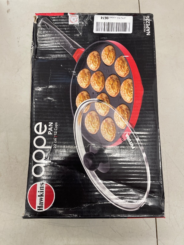 Photo 1 of Hawkins Nonstick Appe Pan with Glass Lid, 12 Cups, Diameter 22 cm, Black, Cast Aluminium, Red