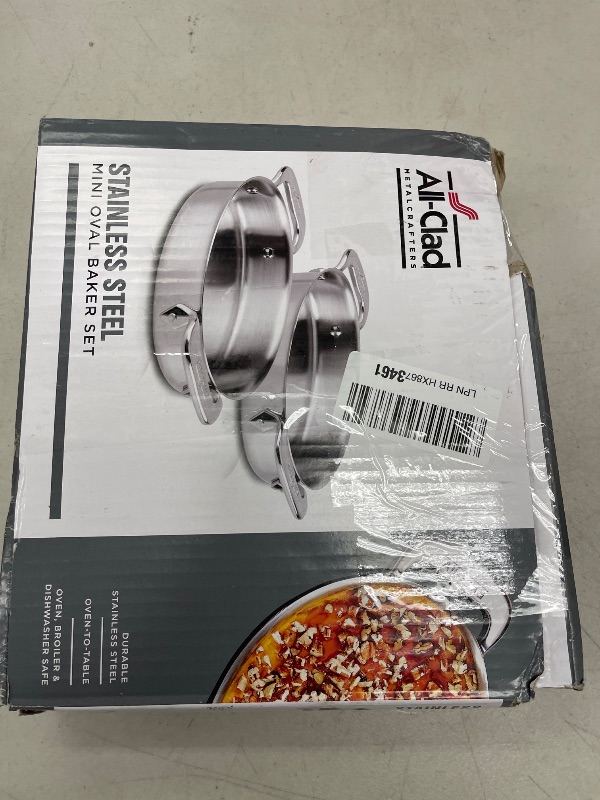 Photo 1 of All-Clad Stainless Steel Oval Baker, Silver - 2 count