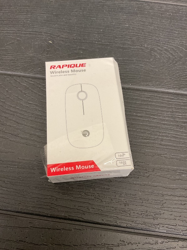 Photo 1 of RAPIQUE Bluetooth Wireless Mouse - (BT5.1+USB) Slim Dual Mode Computer Mice with Quiet Click, Low Power, and 1600 DPI, Portable Cordless for MacBook, Laptop, iPad Pro/Air, Chromebook (White)