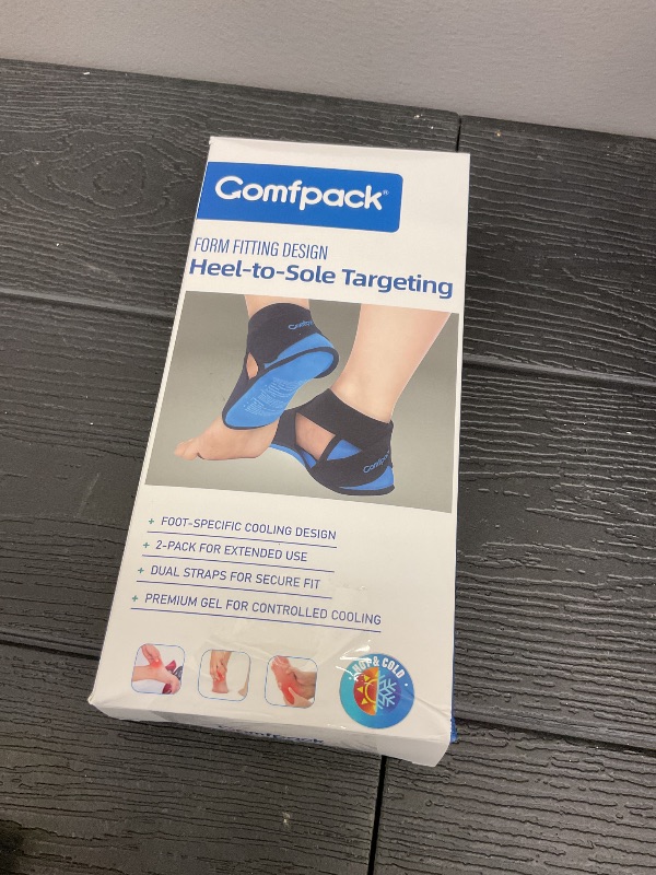 Photo 1 of Comfpack Plantar Fasciitis Ice Packs with Heel & Sole Gel Coverage, 2PCS Gel Heel Cups Protectors for Pain Relief, Adjustable Foot Ice Pack Wraps for Achilles Tendonitis