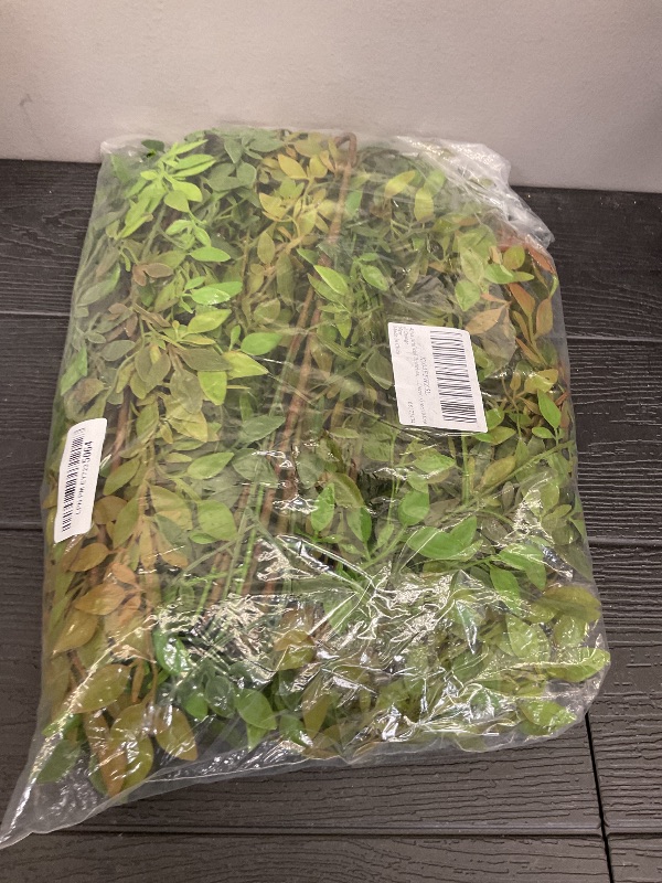 Photo 1 of 4Pcs Artificial Branches, 43.3inches Fall Artificial Nandina Stems Fake Faux Plastic Tall Stem Autumn Plants for Indoor Outdoor Table Centerpiece Fireplace Halloween Home Decor, Green Mixed Orange