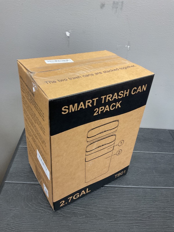Photo 1 of Vanpopubs 2 Pack 2.7 Gal Bathroom Trash Can with Lid, Automatic Trash Can Small Smart Garbage Can Touchless, Slim Motion Sensor Waterproof Plastic Trash Bins for Bedroom Office Kitchen Toilet