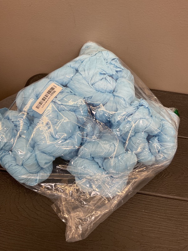 Photo 1 of DeZerlor Baby Blue Cheesecloth Table Runner 10 Pack Fall Table Runners Boho Gauze 120 Inches Light Blue Cheese Cloth Fall Table Decorations for Thanksgiving Wedding Bridal Baby Boy Shower Party