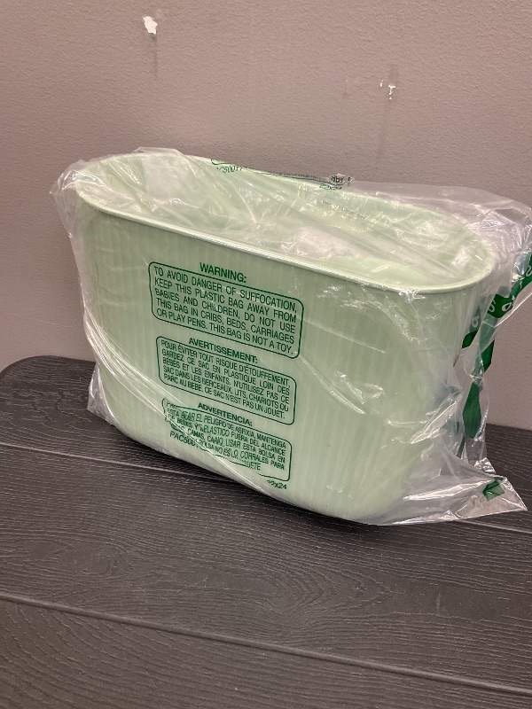 Photo 1 of Supteron Bathroom Trash Can with Lid 3.2 Gallon Narrow Trash Can Small Plastic Trash Bin 12 Liter with Press Type Lid for Bedroom Bathroom, Mint Green