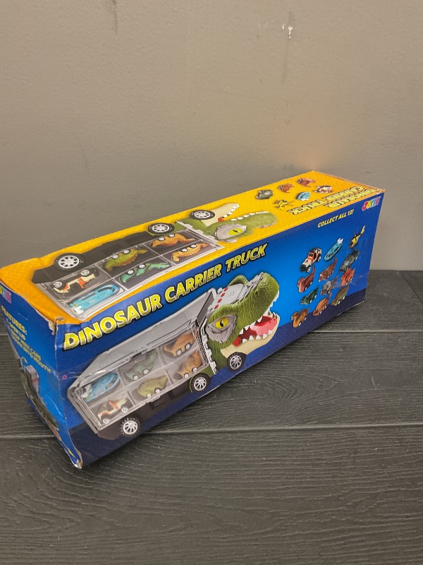 Photo 1 of JOYIN 13 in 1 Dinosaur Toys for Kids 3-5, Dinosaur Truck with 12 Pull Back Cars, Birthday Gifts Toys for 3 4 5+ Year Old Boy, Transport Carrier Truck for Toddlers, Christmas Great Gifts for Grandkids