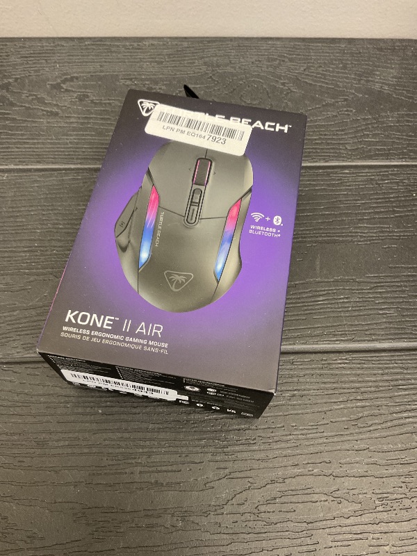 Photo 1 of Turtle Beach Kone II Air – Wireless Ergonomic RGB Gaming Mouse, 350-Hr Battery, 26K DPI Optical Sensor, 100M Click Optical Switches, 21 Customizable Inputs, 4D Free-Spin Scroll Wheel – Ash Black