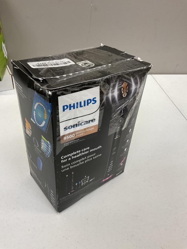 Photo 1 of Philips Sonicare DiamondClean Smart 9500 Electric Toothbrush, Sonic Toothbrush with App, Pressure Sensor, Brush Head Detection, 5 Brushing Modes and 3 Intensity Levels, Black, Model HX9923/11