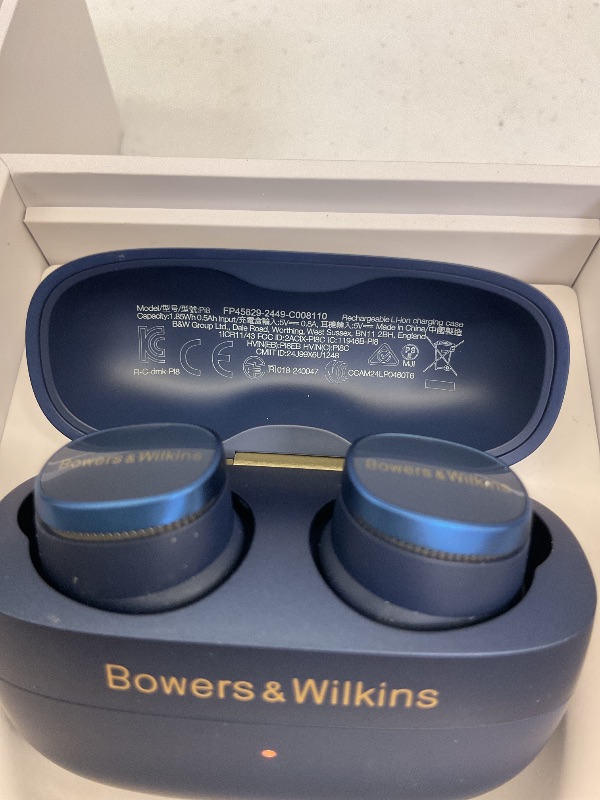 Photo 1 of Bowers & Wilkins Pi8 Wireless Bluetooth Earbuds (Midnight Blue), in-Ear Bluetooth Earphones with Qualcomm & aptX Lossless, Active Noise Cancelling Earbuds, 3 Built-in Mics, 15-Min Quick Charging