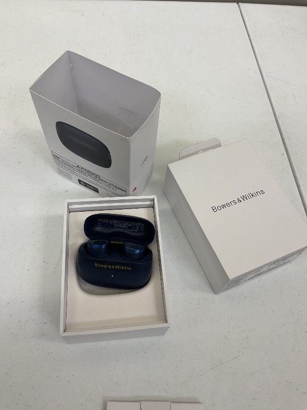 Photo 1 of Bowers & Wilkins Pi8 Wireless Bluetooth Earbuds (Midnight Blue), in-Ear Bluetooth Earphones with Qualcomm & aptX Lossless, Active Noise Cancelling Earbuds, 3 Built-in Mics, 15-Min Quick Charging