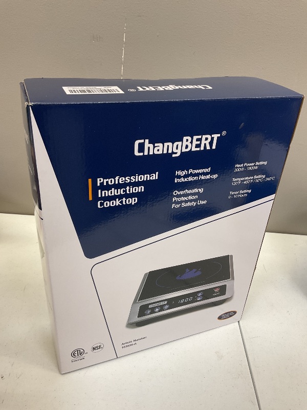 Photo 1 of ChangBERT Induction Cooktop, Commercial Grade Portable Cooker, Large 8” Heating Coil, Premium Stainless Steel Countertop Burner with NSF Certified, 10 Hours Timer Powerful 1800W Professional Hot Plate
