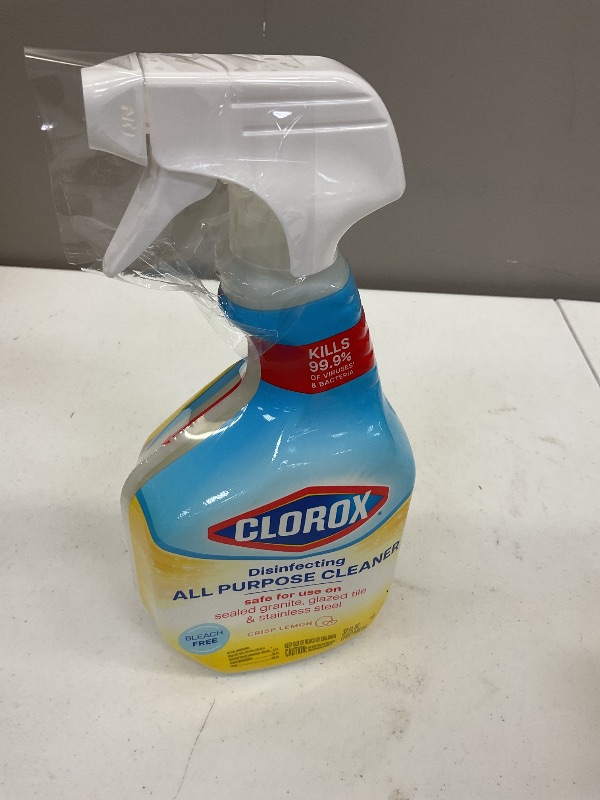 Photo 1 of Clorox Disinfecting All Purpose Cleaner, Bleach Free, Crisp Lemon, 32 Fluid Ounces 