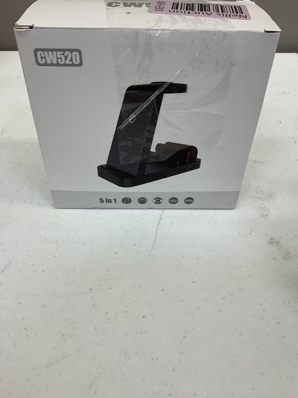 Photo 1 of Wireless Charger for iPhone - 5 in 1 Charging Station for Multiple Devices Apple: Fast Wireless Charging Stand Dock for iPhone 17 16e 16 15 14 13 12 Pro Max Apple Watch Airpods